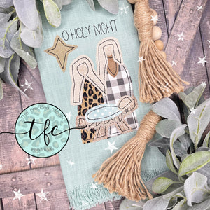 {Christmas Nativity} applique tea towel