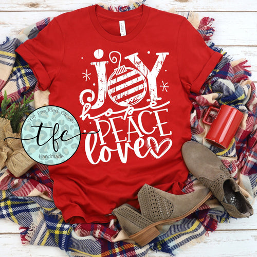 {Joy. Hope. Peace. Love} screen print tee