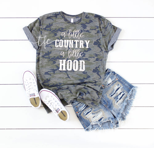 {Country + Hood} screen print tee