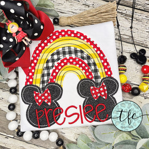 {Minnie Mouse Rainbow} applique tee *color options