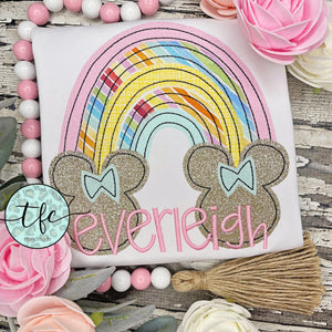{Minnie Mouse Rainbow} applique tee *color options