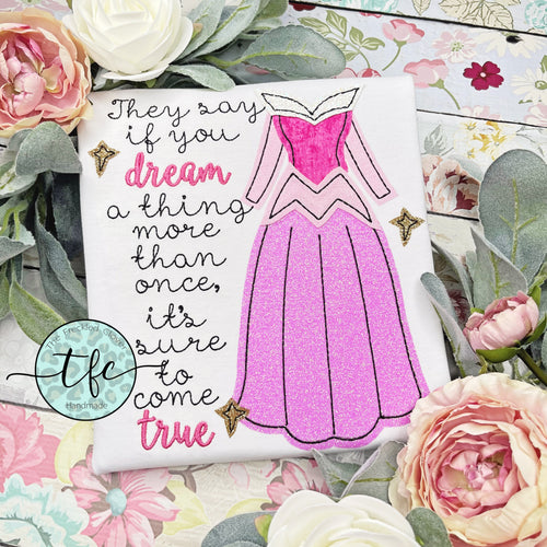 {Sleeping Beauty Dress} applique tee