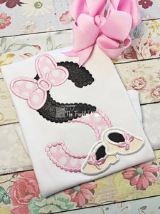 {Girl Mouse Letter Applique}
