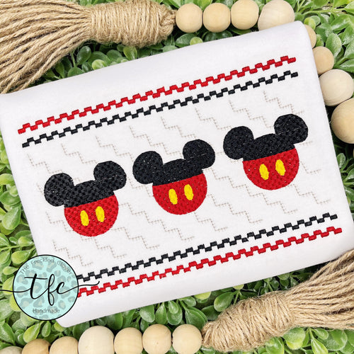 {Faux Smocked Mouse} tee *girl+boy mouse options