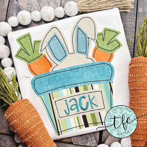 {Boy Easter Bunny} Peekaboo Applique Tee