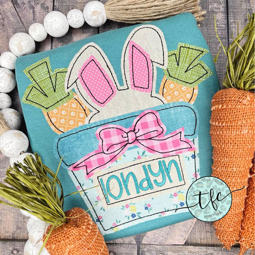 {Girl Easter Bunny} Peekaboo Applique Tee
