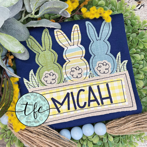 {Cute Bunny Trio} Boy's applique tee
