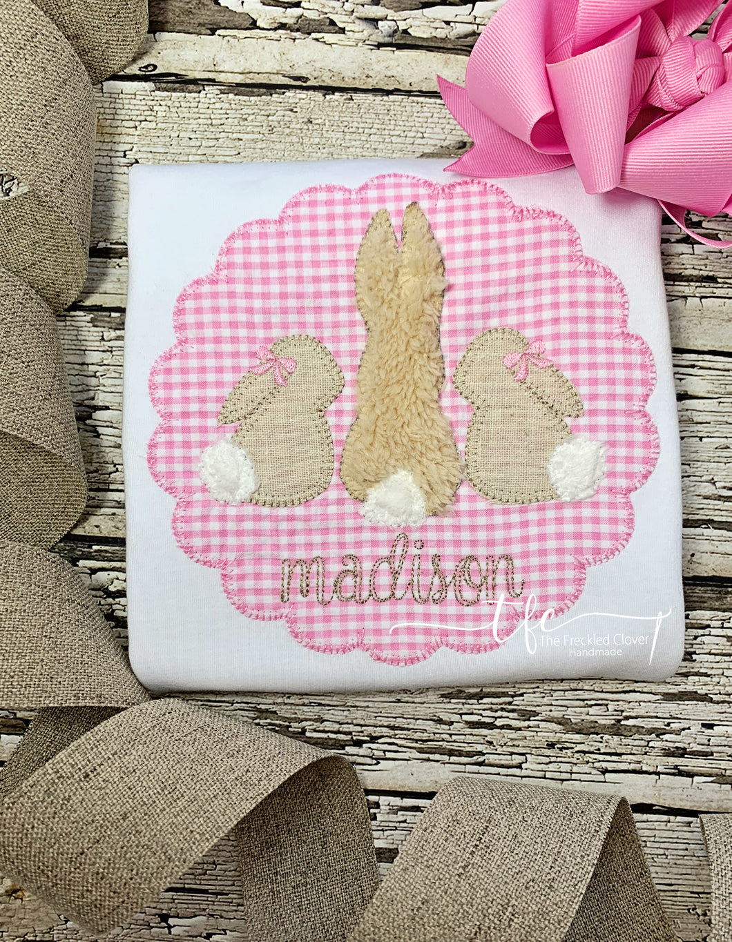 {Easter Bunny Trio} GIRL applique tee