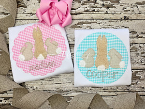 {Easter Bunny Trio} GIRL applique tee