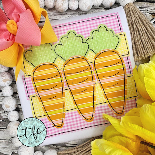{Easter Carrot Trio} Girl's applique tee