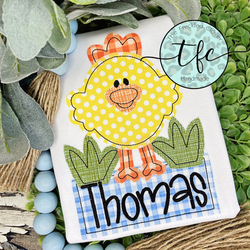 {Spring Chick} Boy's applique tee