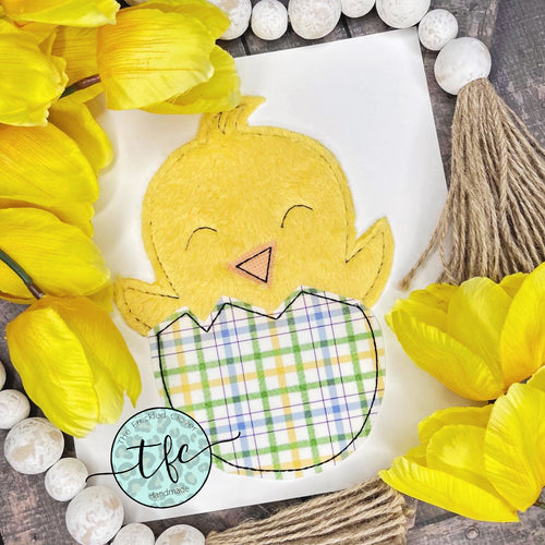 {Boy Easter Chick} fuzzy applique tee