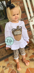 {Little Leopard Acorn} applique tee