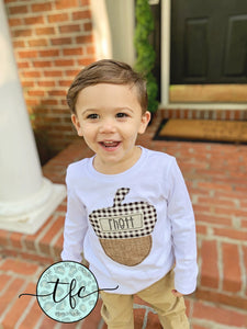 {Little Acorn} applique tee