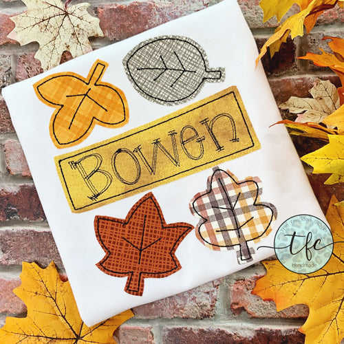 {Falling Leaves} applique tee