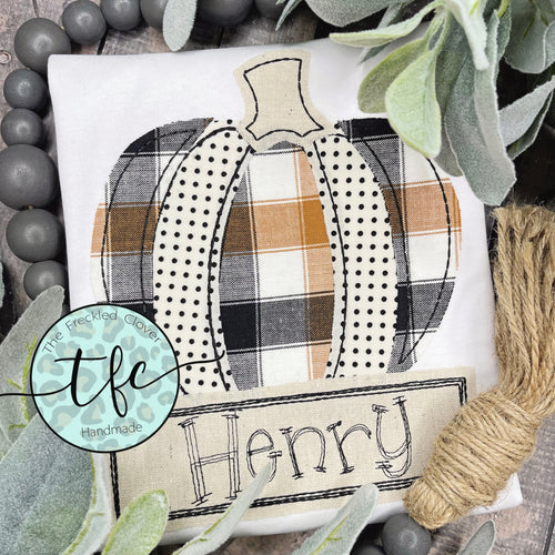 {Boys Farmhouse Pumpkin} applique tee