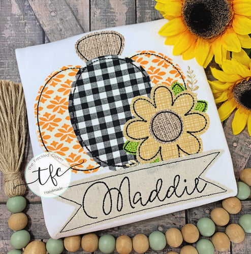 {Pumpkin + Sunflower} applique tee