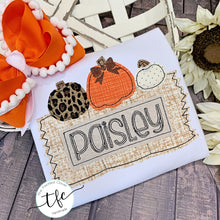 Load image into Gallery viewer, {Pumpkin Trio + Hay Bale} applique tee