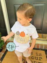 Load image into Gallery viewer, {Pumpkin Trio + Hay Bale} applique tee