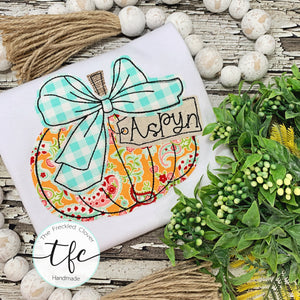 {Big Bow Pumpkin- Whimsy} applique tee