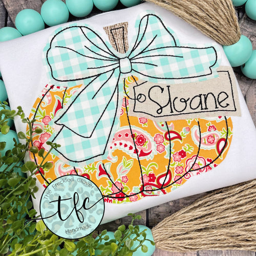{Big Bow Pumpkin- Whimsy} applique tee