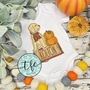 {Puppy and Pumpkins} applique tee