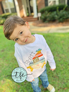 {Fall Scarecrow} boy's applique tee