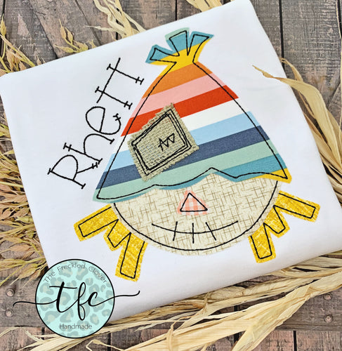 {Fall Scarecrow} boy's applique tee