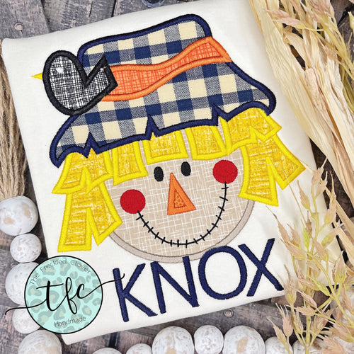 {Boy's Fall Scarecrow} applique tee