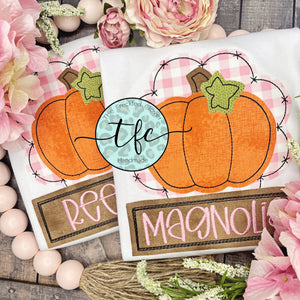 {Pumpkin- Scallop Patch} girl's applique tee