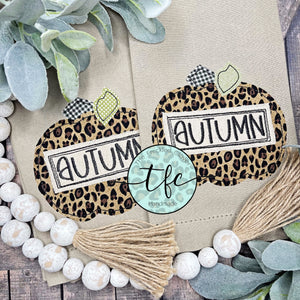 {Autumn- Leopard Pumpkin} applique tea towel
