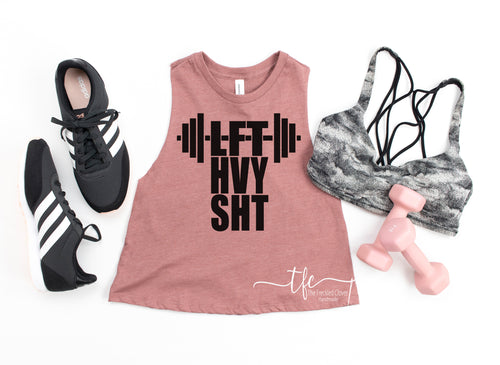 {LFT HVY SHT} Crop Racerback Tank