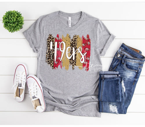{49ers Brushstrokes} screen print tee