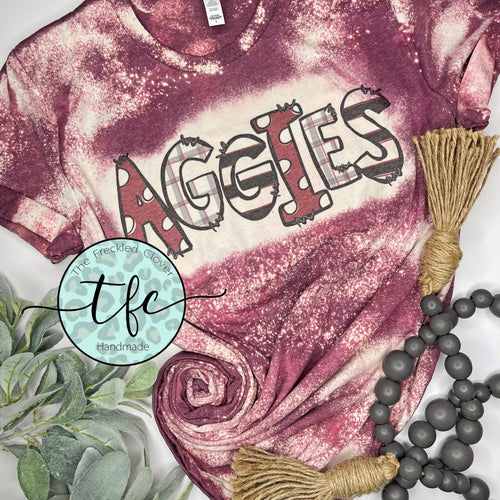 {Aggies Lettering} distressed tee