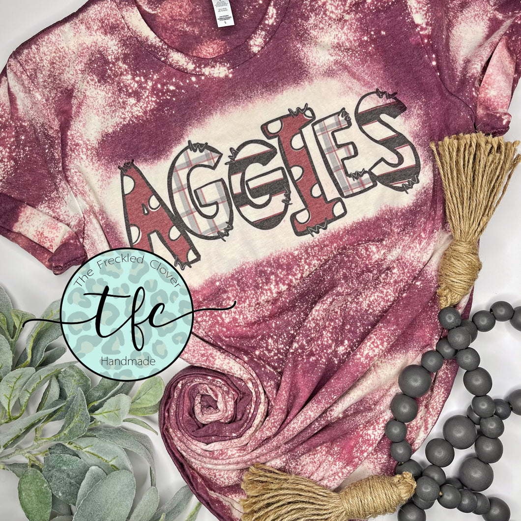 {Aggies Lettering} distressed tee
