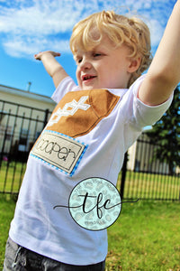 {Football + Name Plate} applique tee