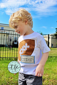 {Football + Name Plate} applique tee