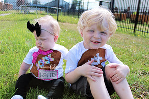{Football + Name Plate} applique tee