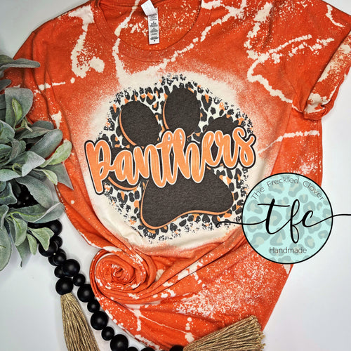 {Panthers Paw- orange & black} distressed tee