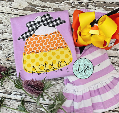 {Vintage Stitch Candy Corn} applique tee