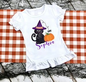 {Black Cat} girl's sublimation tee