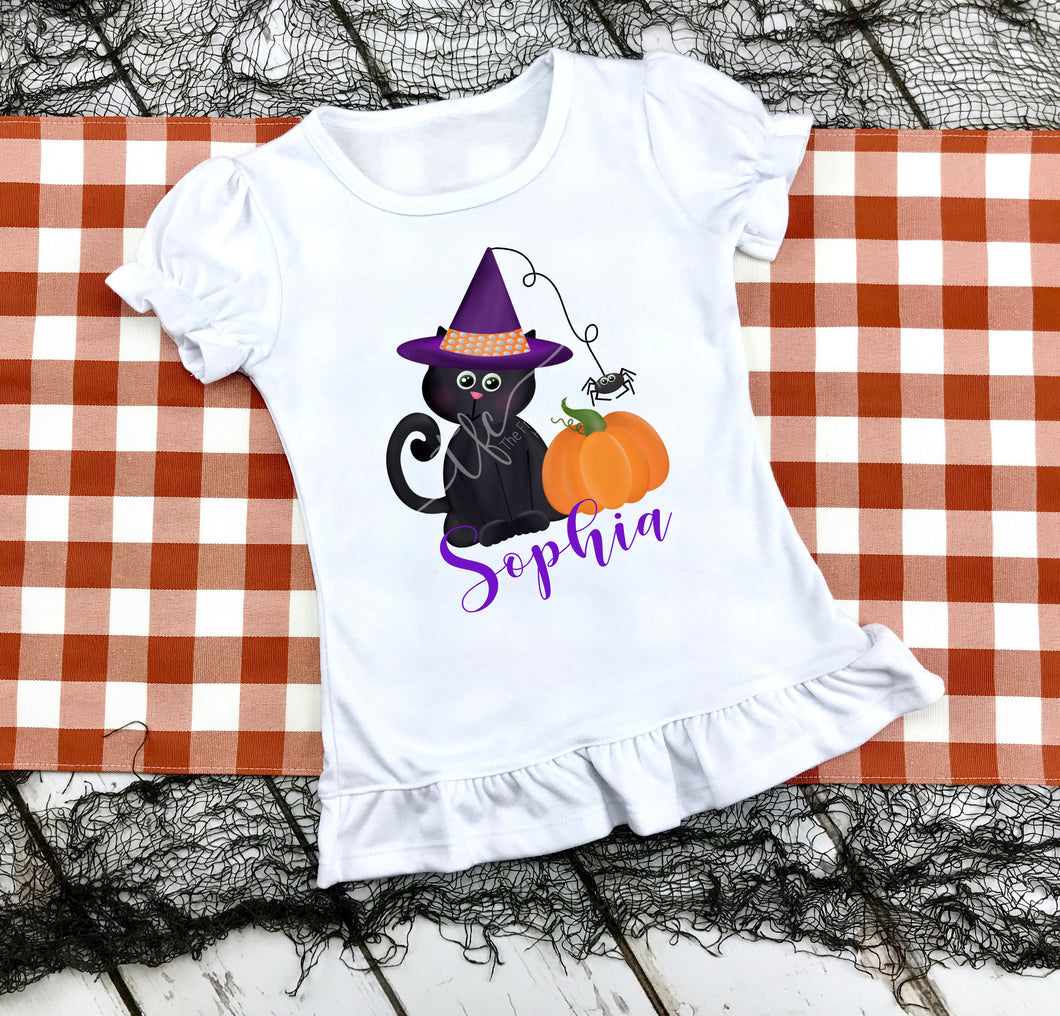 {Black Cat} girl's sublimation tee