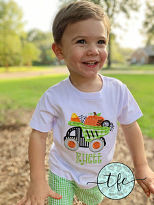 {Halloween Dump Truck} applique tee