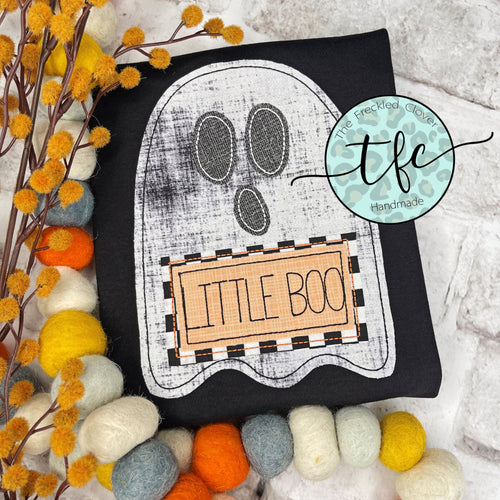 {Little Boo- Boy Ghost} applique tee