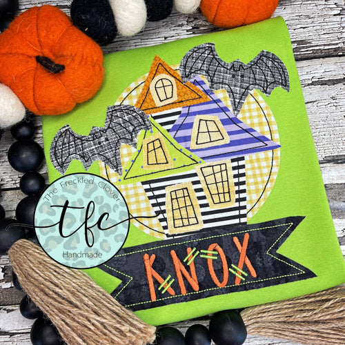 {Haunted House} applique tee