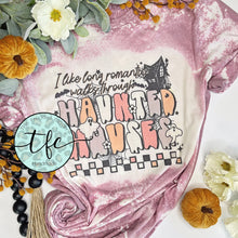 Load image into Gallery viewer, {Long Romantic Walks Through Haunted Houses} distressed tee