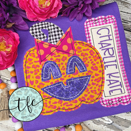 {Jenny Jack-O-Lantern} applique tee