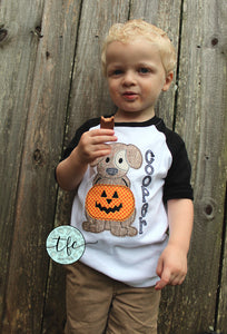 {Halloween Pup} applique tee