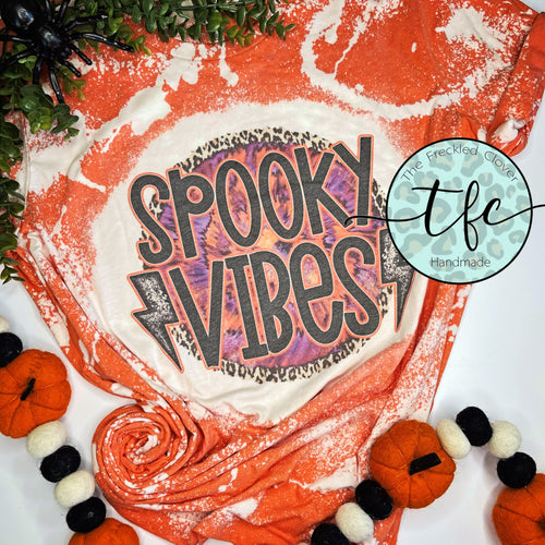 {Spooky Vibes} Lightening+ Leopard distressed tee