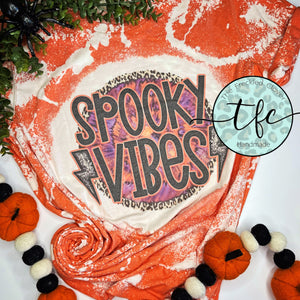 {Spooky Vibes} Lightening+ Leopard distressed tee